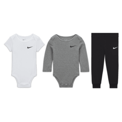 Nike Essentials Baby 0 9M 3 Piece Bodysuit Set. Nike